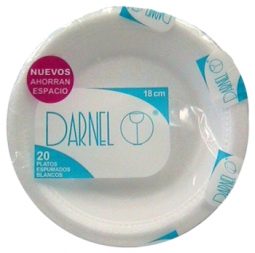 Plato icopor 18 cm Darnel referencia 9229