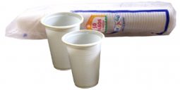 Vaso plástico 2.5 oz blanco Domingo referencia 9105