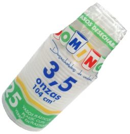 Vaso plástico traslúcido 3.5 oz Domingo referencia 9113