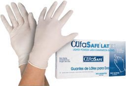 Guantes exámen látex Alfa Safe