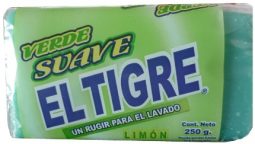 Jabón en barra verde suave Tigre 250 g referencia 3121