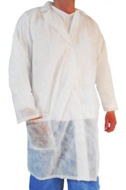 Bata de laboratorio blanca tela no tejida referencia 5901