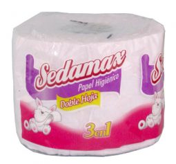Papel higiénico hoja doble 40 m 3 en 1 unidad Sedamax referencia 8025