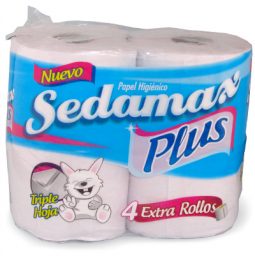 Papel higiénico hoja triple 40 m paquete por 4 unidad Sedamax referencia 8028