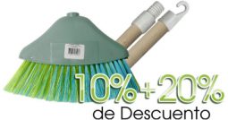 Escobas con el 10%, 20% y hasta 25% de descuento.