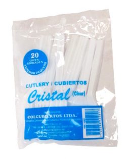 Tenedor pequeño blanco paquete x 20 Cristal referencia 9230